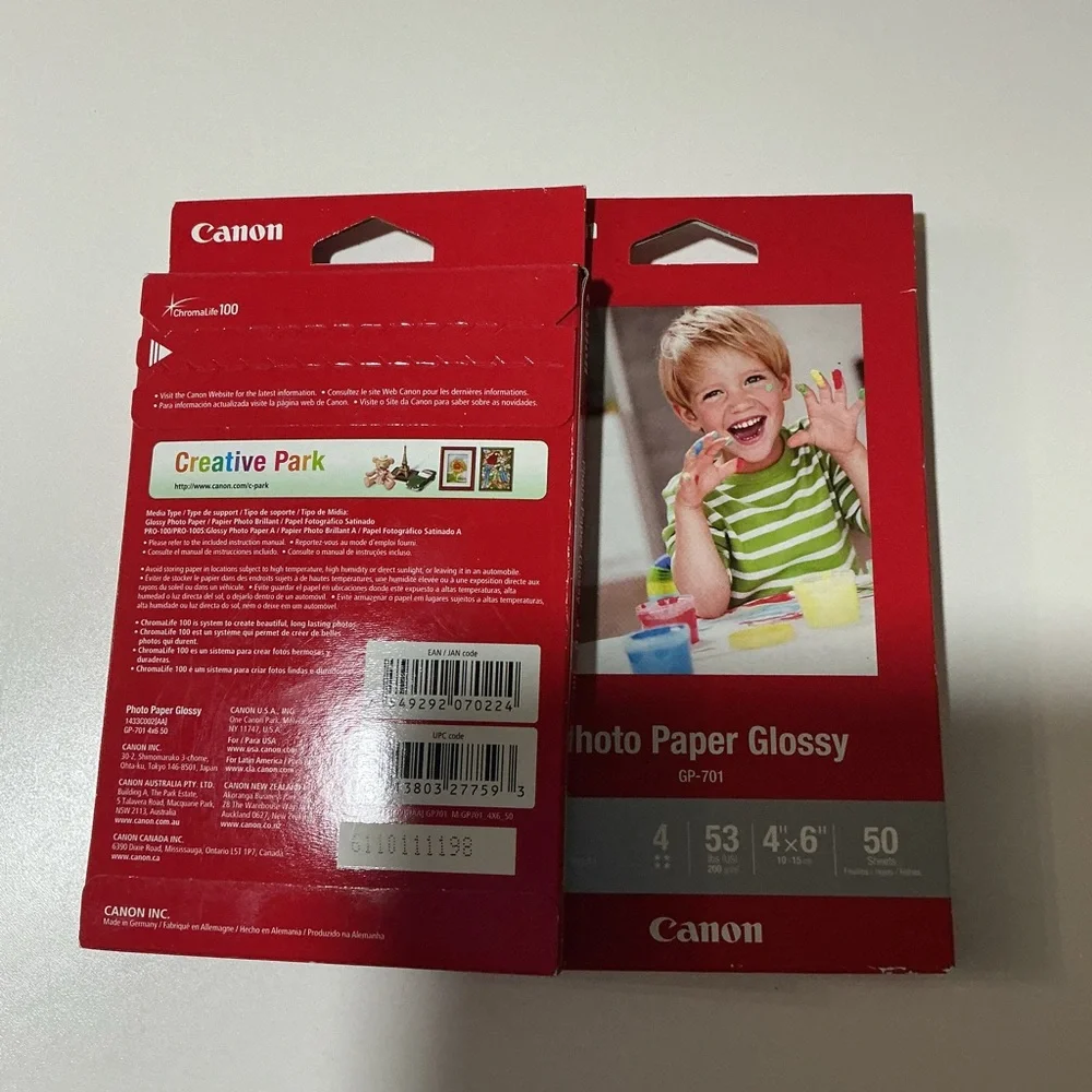 Canon set of. 2 Glossy Photo Paper 4x6 New